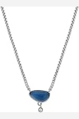 Skagen Collar para Mujer Collar de cadena de vidrio azul marino, Longitud: 406mm+51mm, Ancho: 9.3mm, Altura: 9.4mm, SKJ1711040