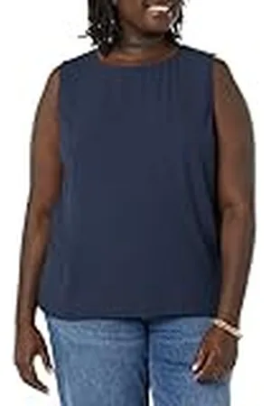 Amazon Camiseta sin Mangas de Ajuste Normal y Cuello Redondo, Ideal para Llevar con Otras Prendas Mujer, , XS