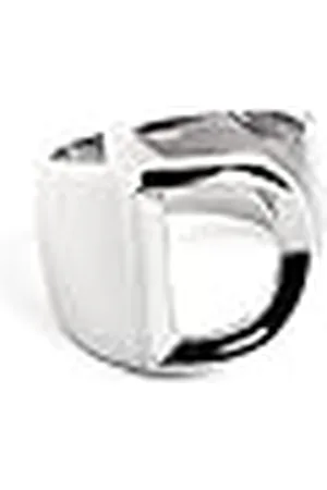 SINGULARU Anillo Personalizado Letter Signet. Macizo Ajustable. Latón con Acabado Baño de Oro de 18 Kt. Talla Unica. Joyas para Mujer. Letra D