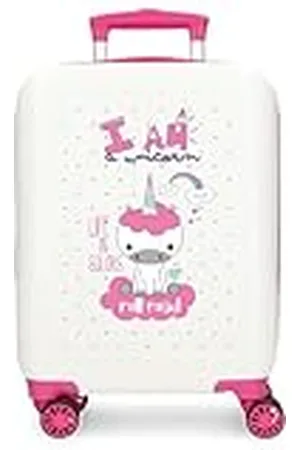 Roll Road I Am Unicorn Maleta de Cabina Blanco 33x50x20 cms Rígida ABS Cierre de combinación Lateral 28,4L 2 kgs 4 Ruedas Dobles Equipaje Mano