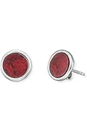 Engelsrufer Pendientes de aro para mujer de plata de ley con colgante de piedra de estraza – cierre de cierre –, 10mm, Plata de ley, jaspe
