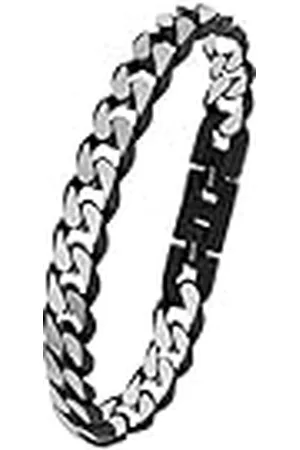 QS by s.Oliver Brazalete de acero inoxidable de los hombres de la joyería del brazo, 20+1,5 cm, plata, Viene en caja de regalo de joyería