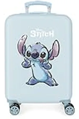 Disney Stitch Naughty Maleta de Cabina Azul 38x55x20 cms Rígida ABS Cierre de combinación Lateral 34L 2 kgs 4 Ruedas Dobles Equipaje Mano