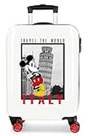 Disney Mickey y Minnie Travel the World Italy Maleta de cabina Blanco 38x55x20 cms Rígida ABS Cierre de combinación lateral 34L 2 kgs 4 Ruedas dobles equipaje mano