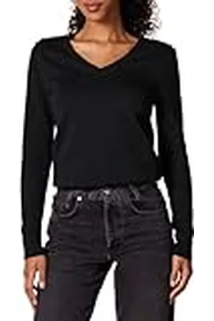 Amazon Jersey de Cuello en v de Manga Larga y Algodón 100% Mujer, , XXL