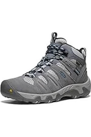 Keen Headout Mid Waterproof, Botas de Senderismo Mujer, Steel Grey/Blue Heaven, 39 EU
