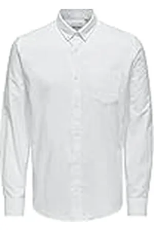 Only & Sons Camisa de Hombre ONLY&SONS Ajustada Manga Larga Estilo Oxford Elegante cómoda Camisa Masculina, Color: , Talla:XXL