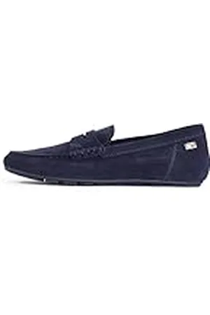 Tommy Hilfiger Mocasines Mujer Flag Soft Suede Loafer elegante, Azul (Space Blue), 39