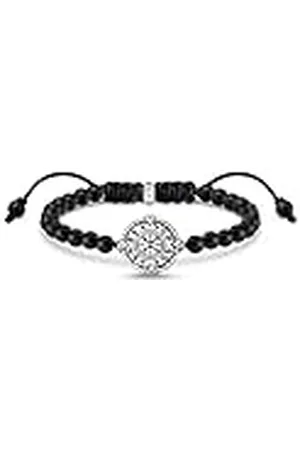 Thomas Sabo Elements of Nature A2009-704-11-L22V - Pulsera para hombre (plata de ley 925, 15-22 cm), color plateado, 15-22 cm, Gema Plata de ley Nailon, No es una piedra preciosa