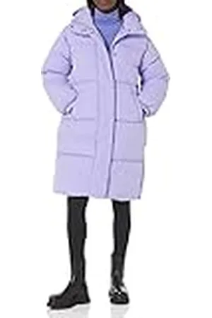 Amazon Chaqueta Acolchada Larga y de Talla Grande con Capucha (Disponible en Talla Grande) Mujer, , XXL