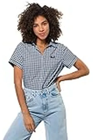 Jack Wolfskin Kepler-Camiseta para Mujer Blusas, Cuadros Azules nocturnos, XS