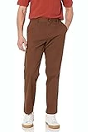 Amazon Pantalón Chino con Parte Delantera Plana Resistente a Las Arrugas y de Corte Clásico (Disponible en Tallas Grandes y Largos Especiales) Hombre, , 42W / 28L