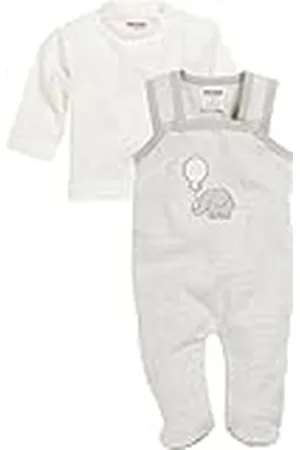 Playshoes Schnizler Set Elefant geringelt, 2-tlg. mit Langarmshirt, Oeko-Tex Standard 100, Polaina Bebé niños, Beige (Natur), 68