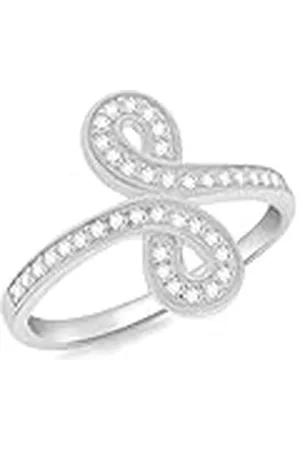 Amazon Anillo infinito de circonita cúbica de esterlina bañado en rodio para mujer #L