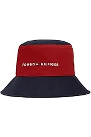 Tommy Hilfiger Unisex TH Essential Bucket Hat Hat, Dark Magma Colorblock, S-M