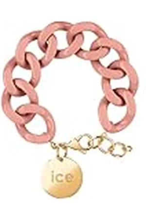 Ice-Watch ICE Jewellery, Chain bracelet, Clay, Pulsera de malla rosa XL para mujer con medalla de oro (020350)
