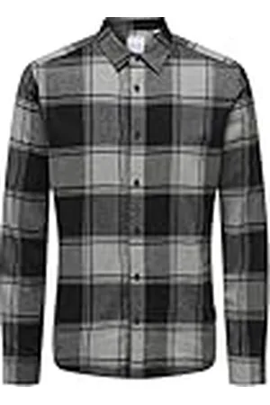 Only & Sons Camisa leñador escocés básica Manga Larga Cuadros Ajustada algodón ONSGUDMUND, Color: , Talla:M