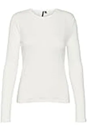 VERO MODA Vmlisa LS Top Jrs Noos Camiseta de Manga Larga, Blanco Nieve, M Mujeres