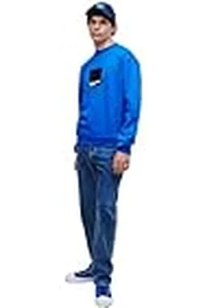 Karl Lagerfeld Para Hombre, Sudadera con Logotipo Regular, Azules, Talla Grande