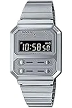 Casio Reloj Cuarzo Unisex 33.00mm con dial Digital y Correa de Pulsera de Metal A100WE-7BEF