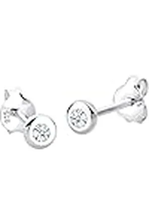 Elli Pendientes Pendientes básicos para damas con diamante (0,06 ct.) en plata esterlina 925