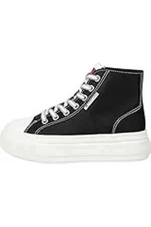 Tommy Hilfiger TJW Foxing Flatform Sneaker High EN0EN02704, Zapatillas Deportivas Mujer, Black (Black), 40 EU