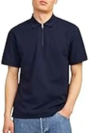 JACK & JONES Jprccjohnny Media Zip SS Polo Sn, , M para Hombre
