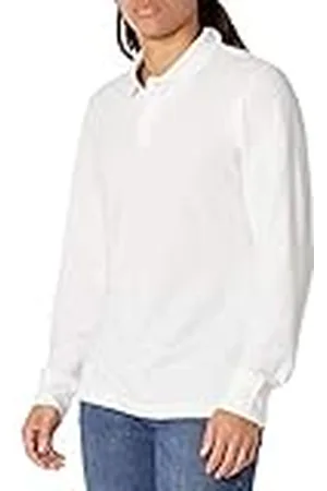 Amazon Polo de Piqué de Manga Larga Entallado Hombre, , L