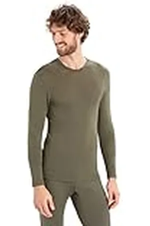 Icebreaker Top de Peso Medio 175 Everyday para Hombre - Camiseta de Manga Larga con Cuello Redondo - Capa Base de 100% Lana Merino - , S