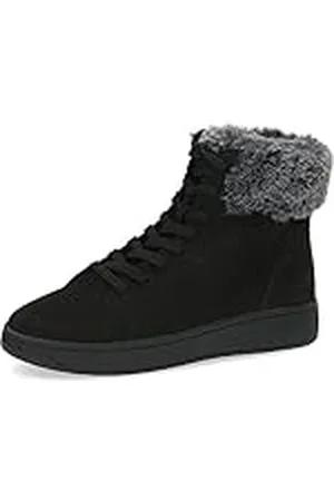 Caprice 9-26104-41, Botines planos con cordones con forro cálido para Mujer, Negro (Black Nubuc), 36 EU