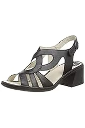 Fly London Loge376fly, Sandalia con talón Mujer, Black, 36 EU