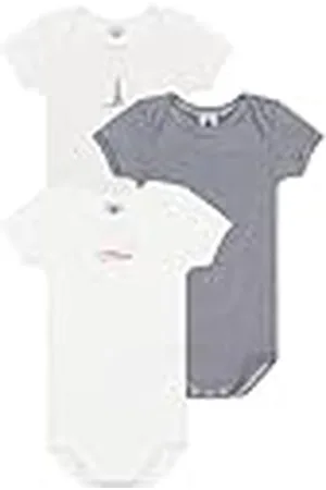 Petit Bateau A0CRQ Nosotros bodis de Manga Corta, , 12 mois (Pack de 3) para Bebés