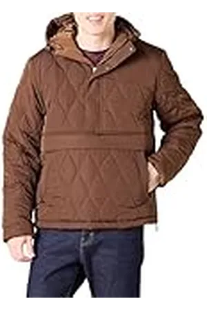 Amazon Chaqueta Acolchada Estilo Anorak con Capucha y Cremallera De Un Cuarto Hombre, , XS