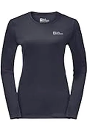 Jack Wolfskin Sky Thermal L/S W Camiseta para Senderismo, Gris/Plateado, S para Mujer