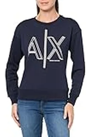 Armani Exchange AX Outline Logo Print Crew Neck Sudadera, , S para Mujer