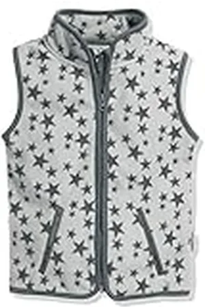 Playshoes Fleeceweste Allover Sterne Chaleco, Gris (Gr 33), 128 Unisex niños