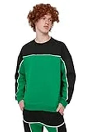 Trendyol Sudadera Oversize con Cuello Redondo y Bloques de Color, , S para Hombre