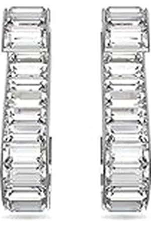Swarovski Pendientes Matrix, , Baño de rodio