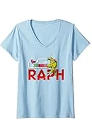 Teenage Mutant Ninja Turtles Mujer TMNT Retro Arcade Juego Raph Turtles In Time Raphael Camiseta Cuello V