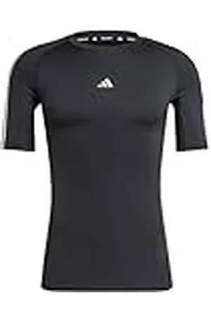 adidas Hombre Techfit Compression Training 3-Stripes T-Shirt, , S