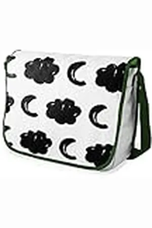 Bonamaison Bolso escolar de mensajero impreso digitalmente con correa caqui para estudiantes, bolsa cruzada, bolsa de mensajero, bolsa de hombro para la escuela, vuelta a la escuela, tamaño: 29 x 36