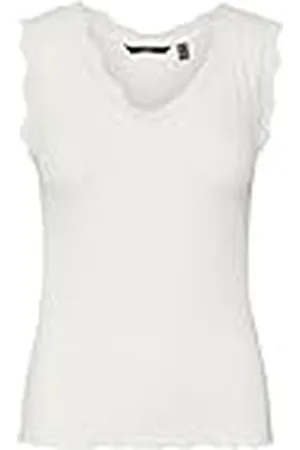VERO MODA Vmrosi SL V-Neck Top Jrs, Blanco Nieve, M para Mujer