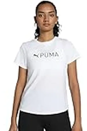 PUMA Camiseta Ultrabreathe con Logotipo de Ajuste White-ss24 Black, L para Mujer