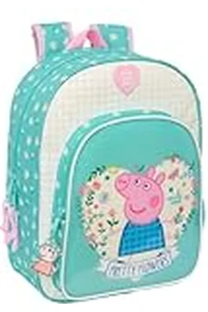 Safta PEPPA PIG PRETTY FLOWERS - Mochila Escolar Infantil Animada, Mochila Niño, Mochila Infantil, Adaptable a Carro, Ideal para Niños en Edad Escolar, Cómoda y Versátil, Calidad y Resistencia, 26x11x34 cm