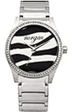 Morgan Reloj analógico de Cuarzo para Mujer con Correa de Acero Inoxidable, Color Plateado