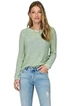 ONLY Suéter de Punto básico para Mujer: Jersey de Punto elástico de Manga Larga Cuello Redondo, ONLGEENA., Color: , Talla:M