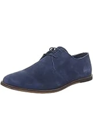 JACK & JONES JJ Drake Shoe Suede - Zapatos con Cordones de Cuero Hombre, Color Azul, Talla 44