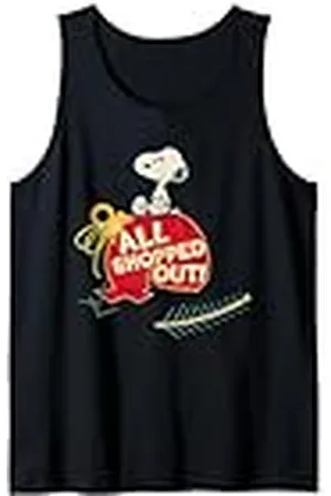 Peanuts Xmas Snoopy All Shopped Out, fiesta de Navidad y vacaciones Camiseta sin Mangas