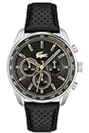 Lacoste Reloj Cronógrafo de Cuarzo para Hombre Colección Boston con Correa de Cuero Negra - 2011379