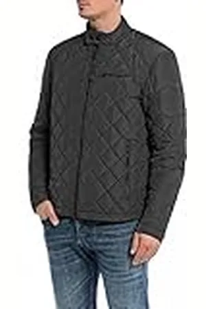 Replay Chaqueta acolchada para hombre, chaqueta de entretiempo sin capucha, negro , XL